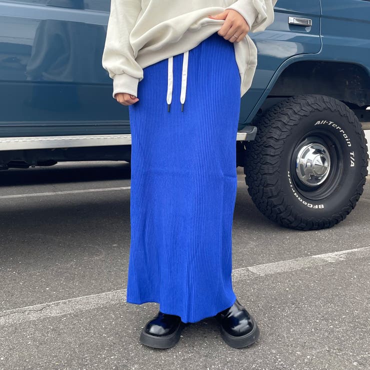 ブルー | リブIラインスカート | non-hedge 