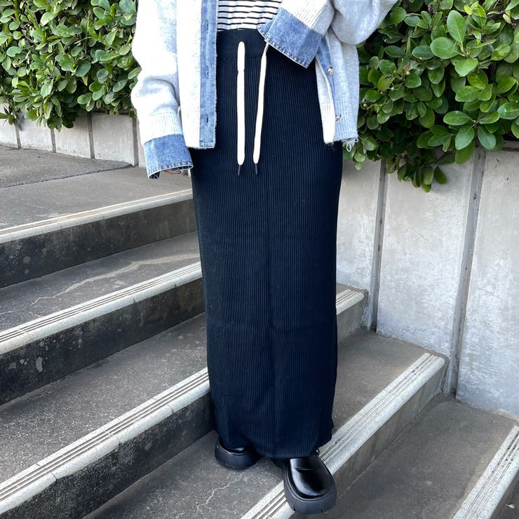 ブラック | リブIラインスカート | non-hedge 