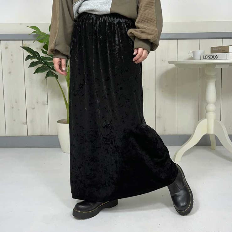 クラッシュベロアスカート[品番：NHGW0005118]｜non-hedge