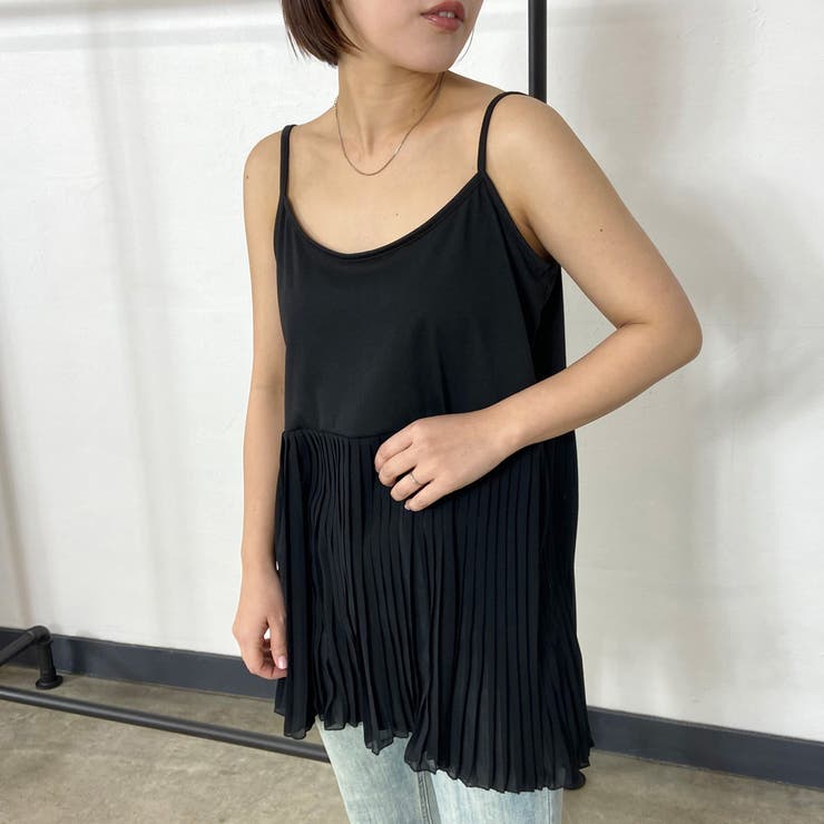 ブラック | 裾プリーツキャミソール | non-hedge 