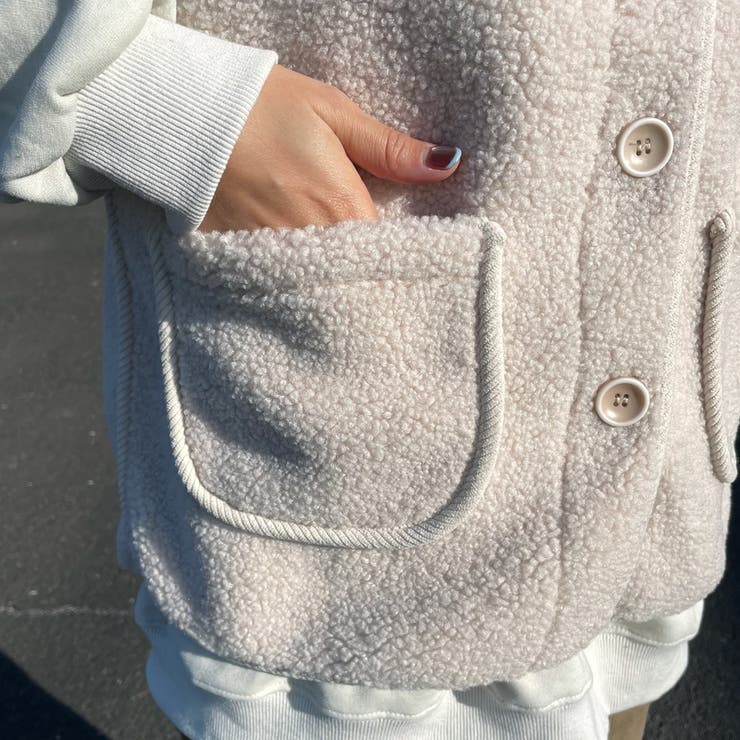 ニットフードボアベスト | non-hedge  | 詳細画像11 