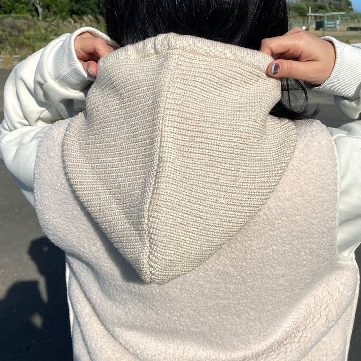 ニットフードボアベスト | non-hedge  | 詳細画像12 