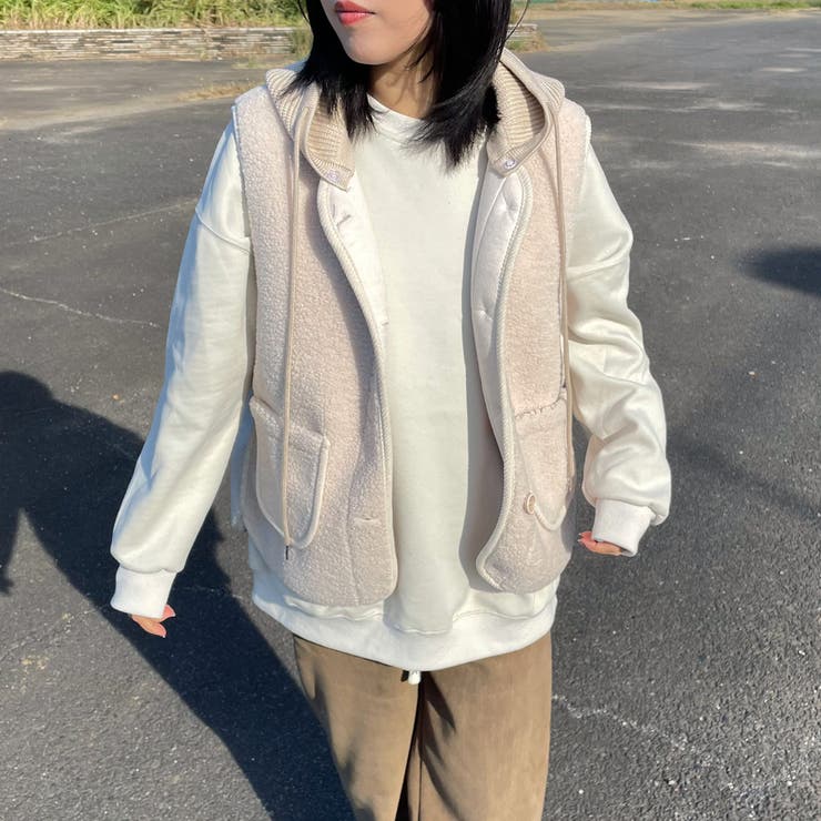 ニットフードボアベスト | non-hedge  | 詳細画像2 