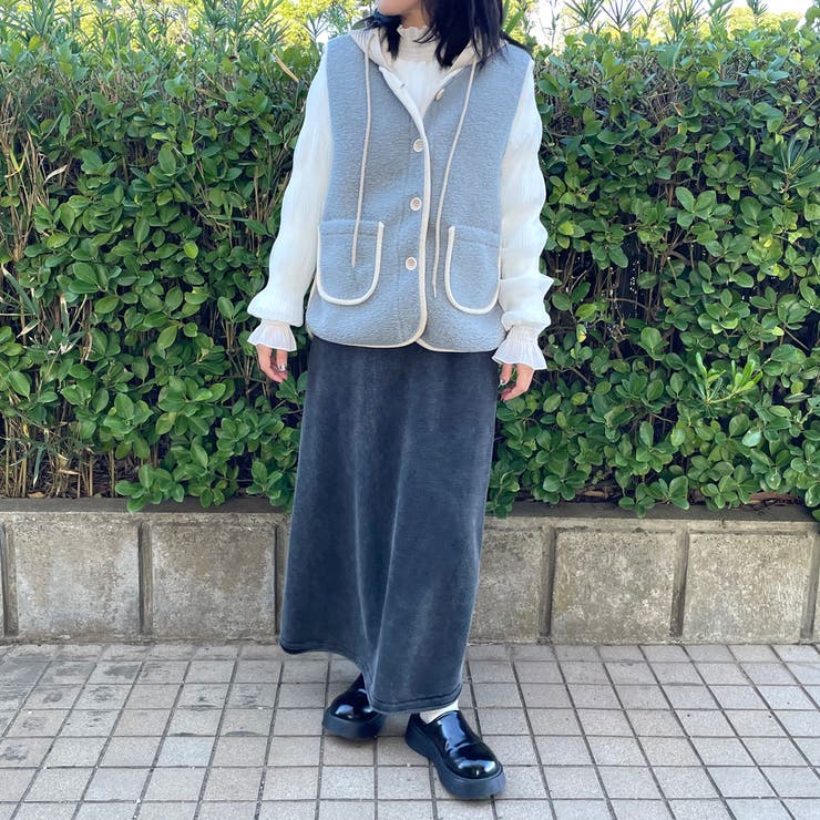 ニットフードボアベスト | non-hedge  | 詳細画像30 