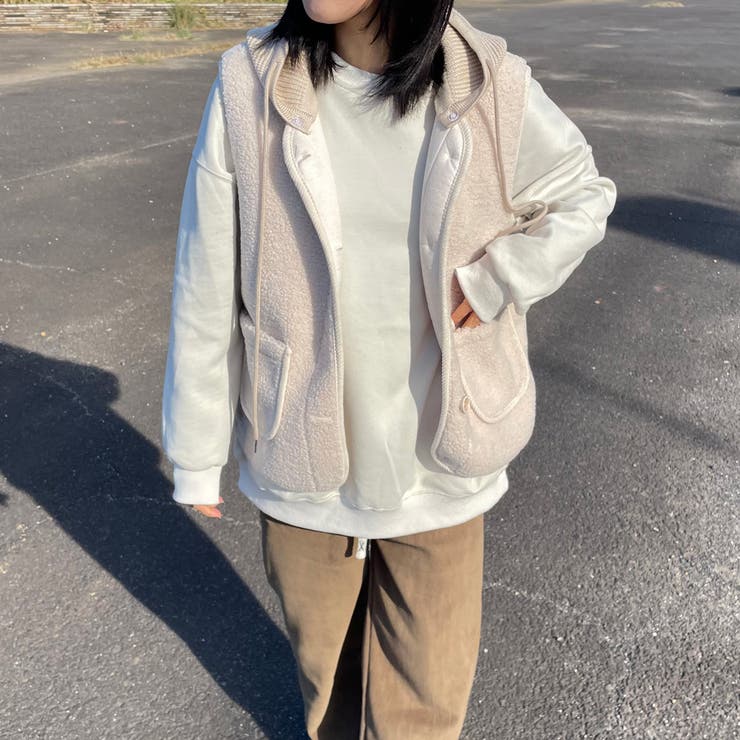 ニットフードボアベスト | non-hedge  | 詳細画像3 