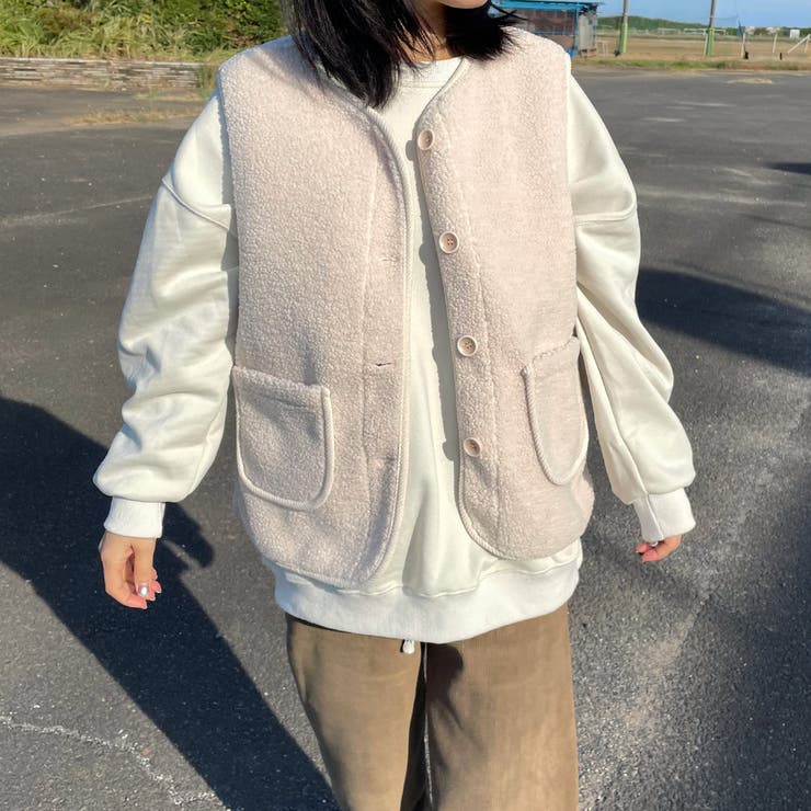 ニットフードボアベスト | non-hedge  | 詳細画像5 