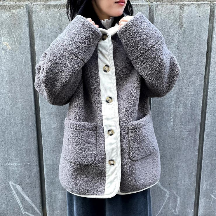 モカ | ボアコール切替フードコート | non-hedge 