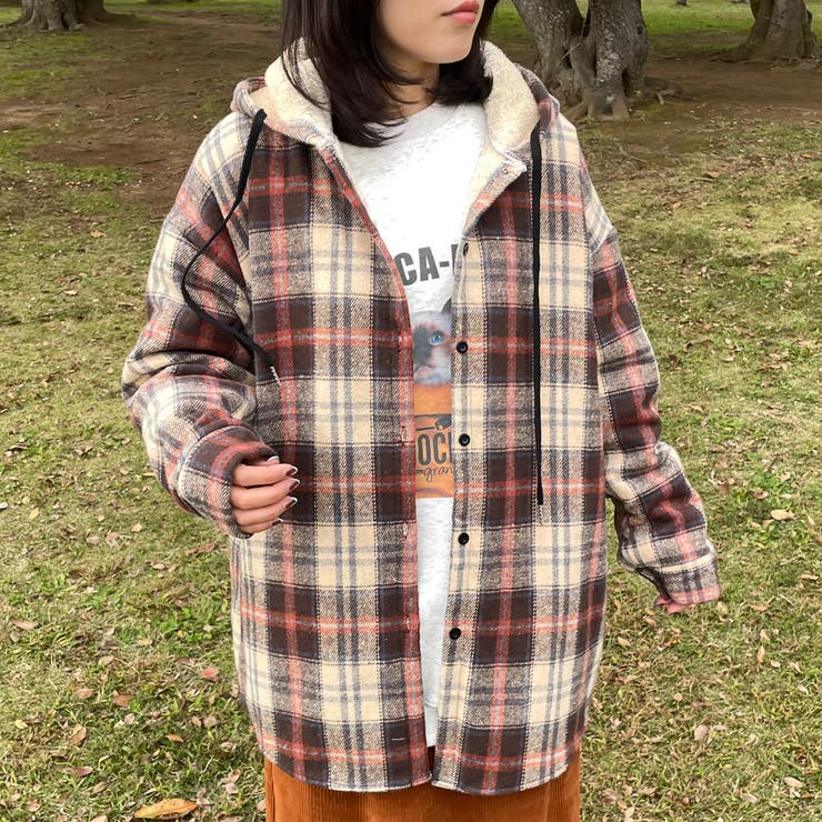 暖チェックフードシャツ | non-hedge  | 詳細画像2 