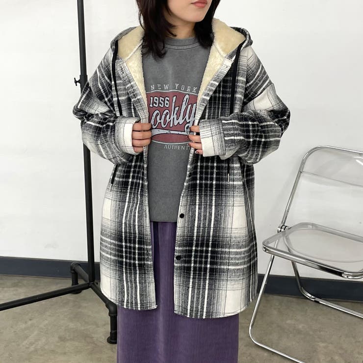 暖チェックフードシャツ | non-hedge  | 詳細画像26 