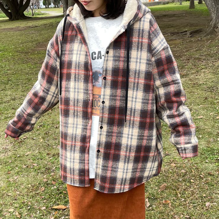 暖チェックフードシャツ | non-hedge  | 詳細画像3 