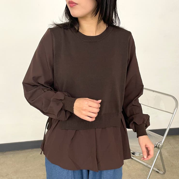 ブラウン | シャツレイヤード風チュニック | non-hedge 