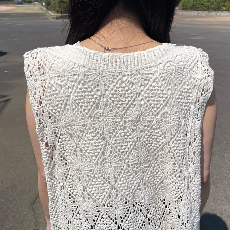 Ｖネッククロシェベスト | non-hedge  | 詳細画像22 