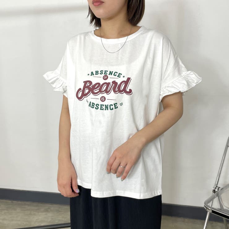 袖フリルプリントTシャツ[品番：NHGW0005719]｜non-hedge