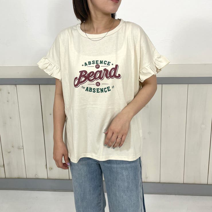 袖フリルプリントTシャツ[品番：NHGW0005719]｜non-hedge