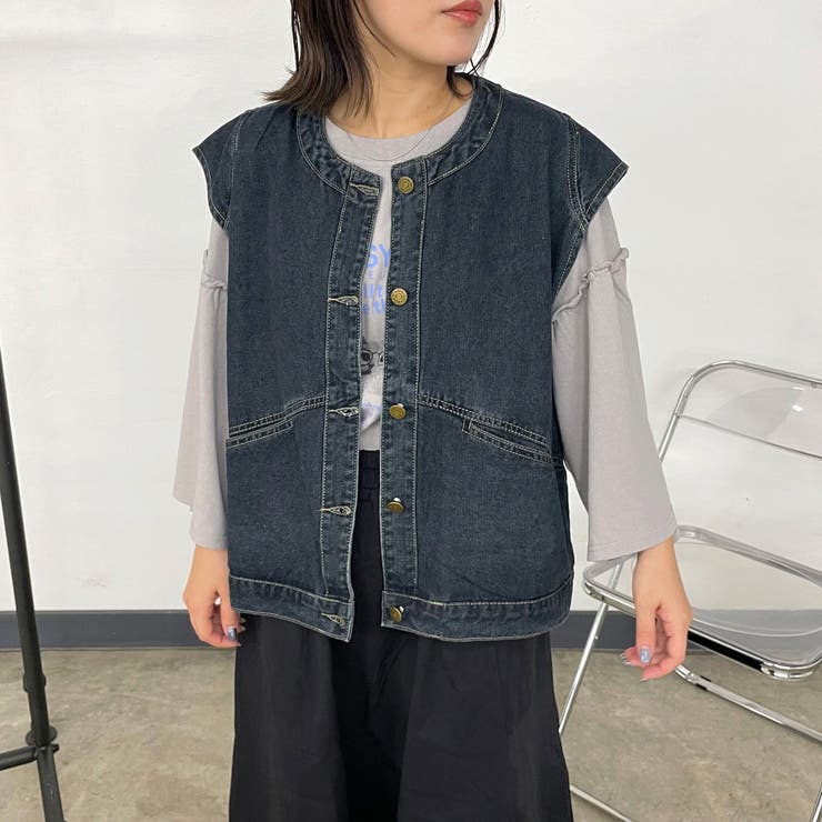 ノーカラーデニムベスト | non-hedge  | 詳細画像3 