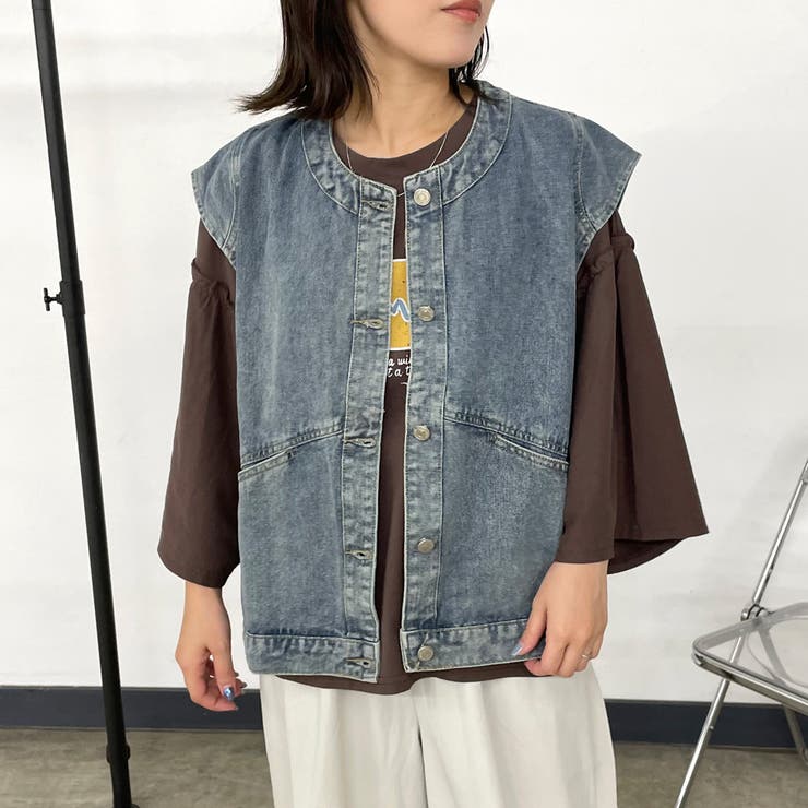 ノーカラーデニムベスト | non-hedge  | 詳細画像12 