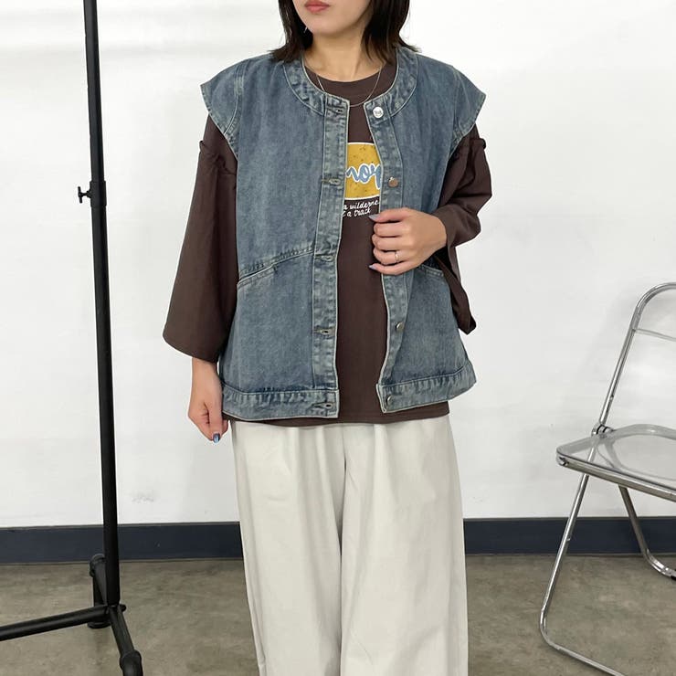 ノーカラーデニムベスト | non-hedge  | 詳細画像14 