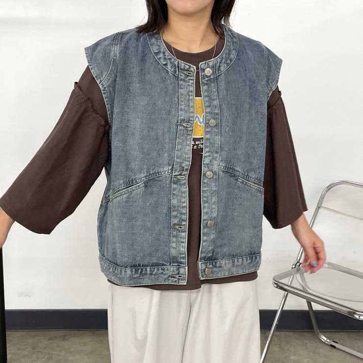 ノーカラーデニムベスト | non-hedge  | 詳細画像15 