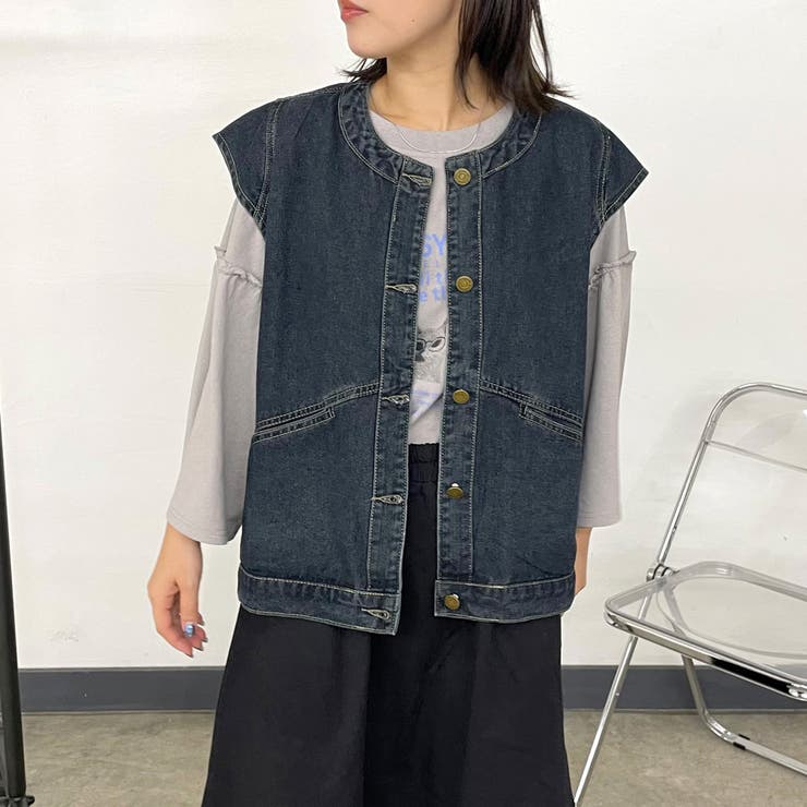 ノーカラーデニムベスト | non-hedge  | 詳細画像4 