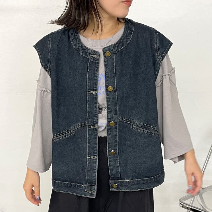 ノーカラーデニムベスト | non-hedge  | 詳細画像6 