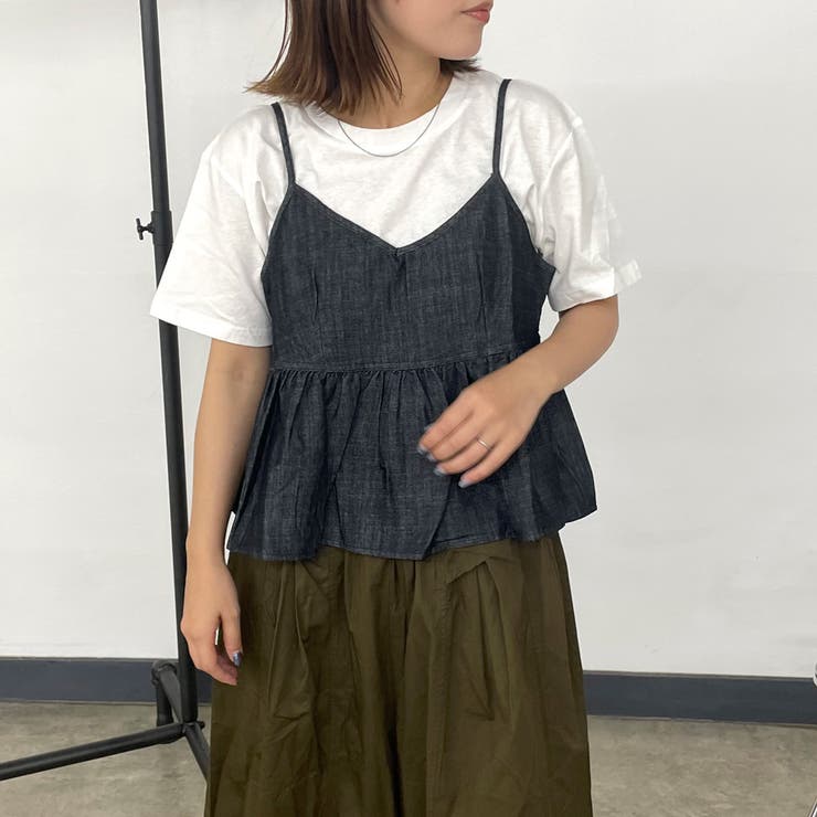 デニムキャミビスチェTシャツセット | non-hedge  | 詳細画像1 