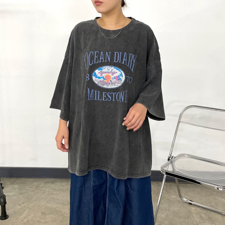 チャコール | ピグメントプリントBIGTシャツ | non-hedge 