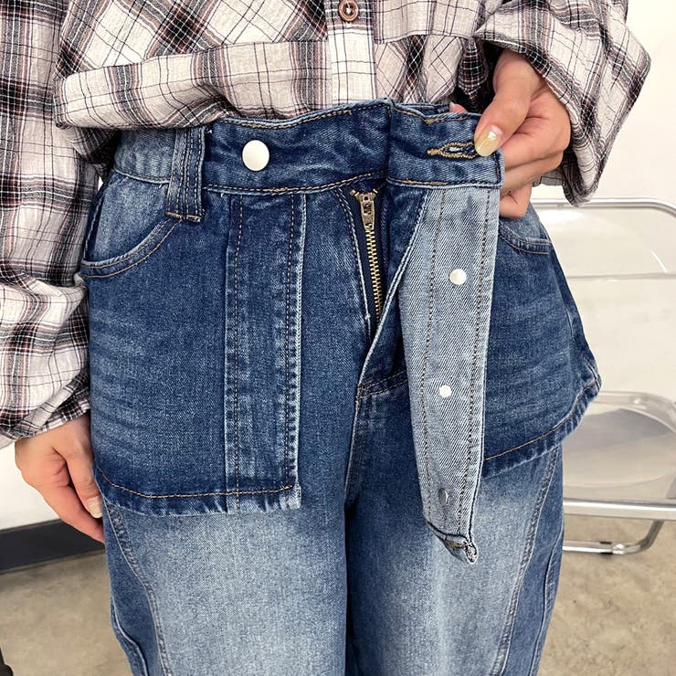 ラップ風レイヤーデニムワイドパンツ | non-hedge  | 詳細画像17 