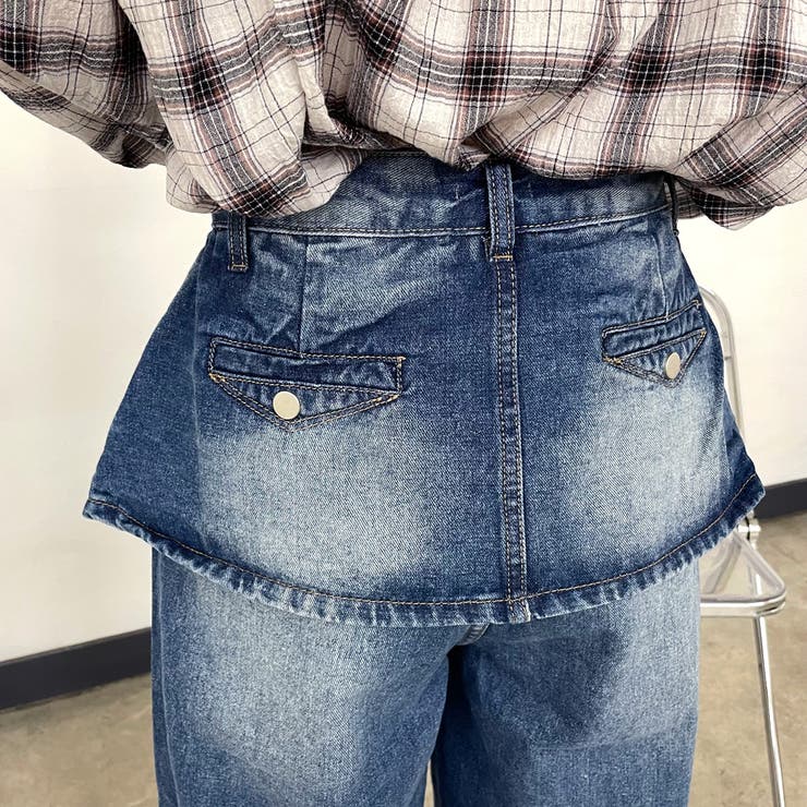 ラップ風レイヤーデニムワイドパンツ | non-hedge  | 詳細画像18 