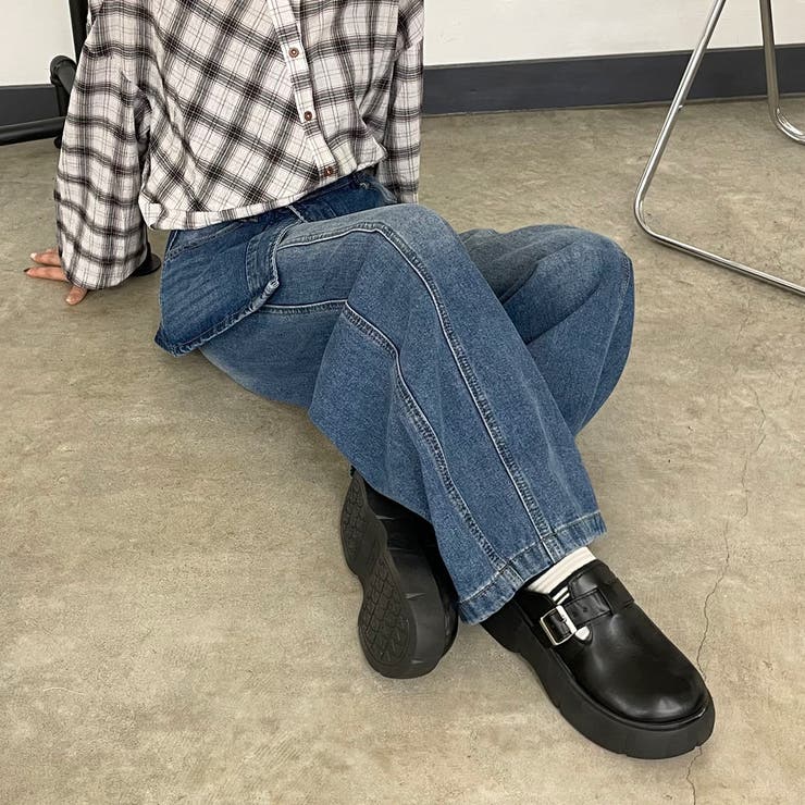 ラップ風レイヤーデニムワイドパンツ | non-hedge  | 詳細画像6 