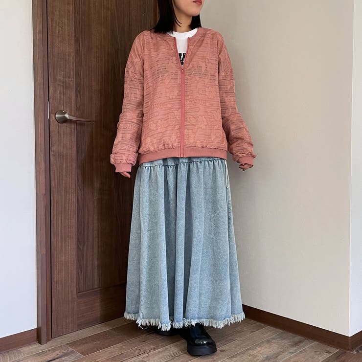 フリンジデニムティアードスカート | non-hedge  | 詳細画像10 