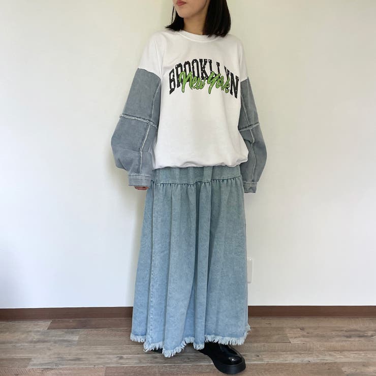 フリンジデニムティアードスカート | non-hedge  | 詳細画像11 