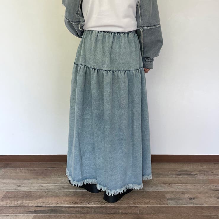 フリンジデニムティアードスカート | non-hedge  | 詳細画像5 