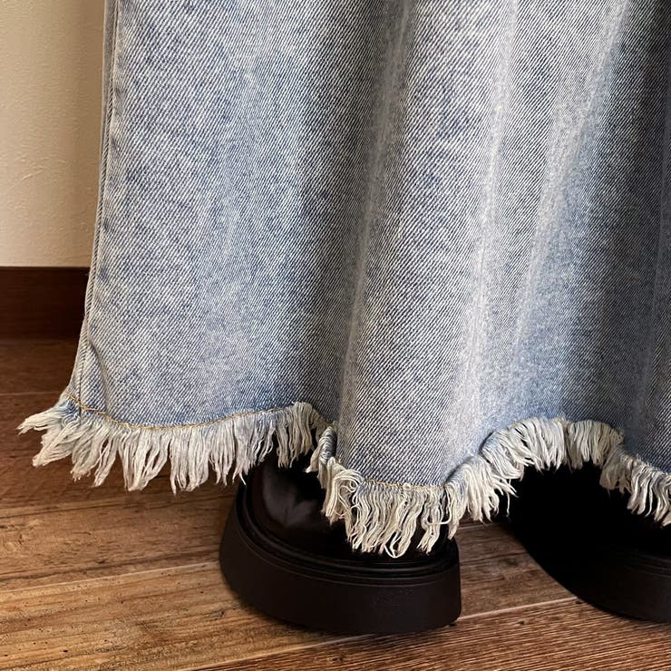 フリンジデニムティアードスカート | non-hedge  | 詳細画像8 