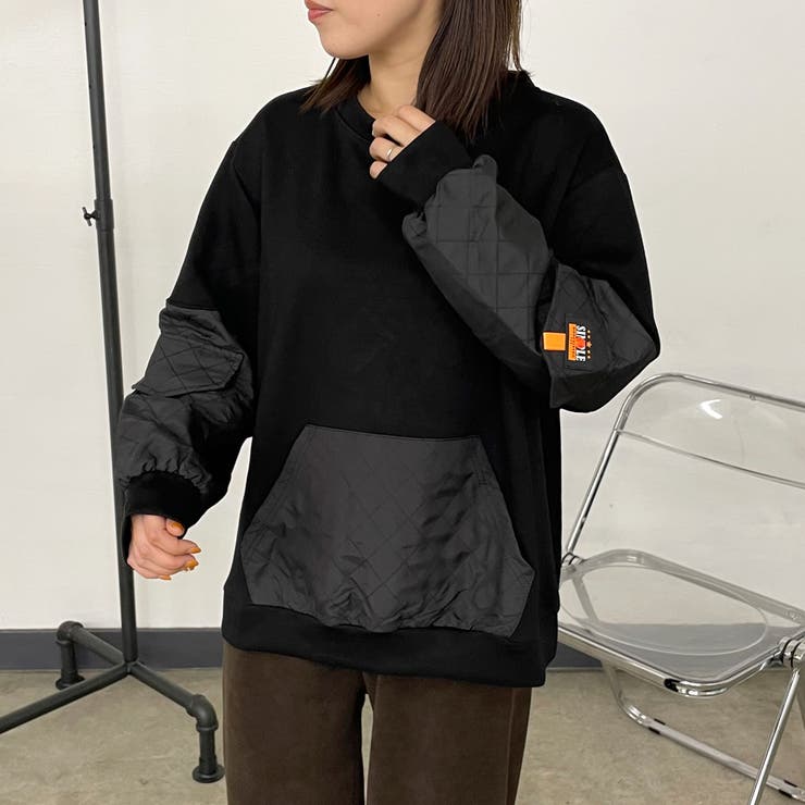 ブラック | キルト切替プルオーバー | non-hedge 