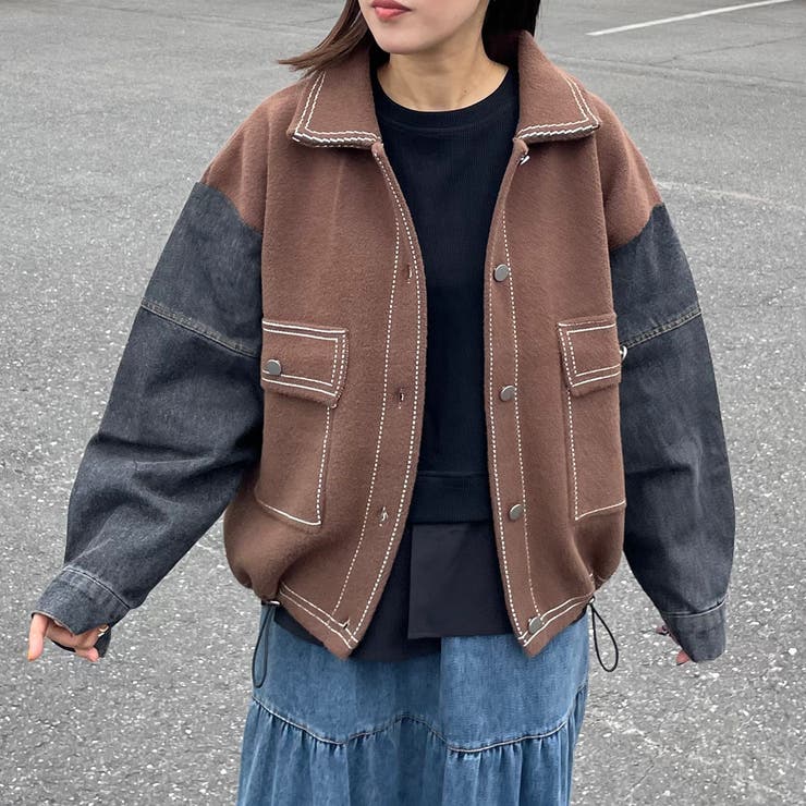 ブラウン | 袖デニムジャケット | non-hedge 