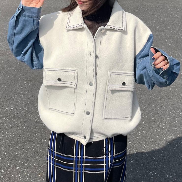 アイボリー | 袖デニムジャケット | non-hedge 