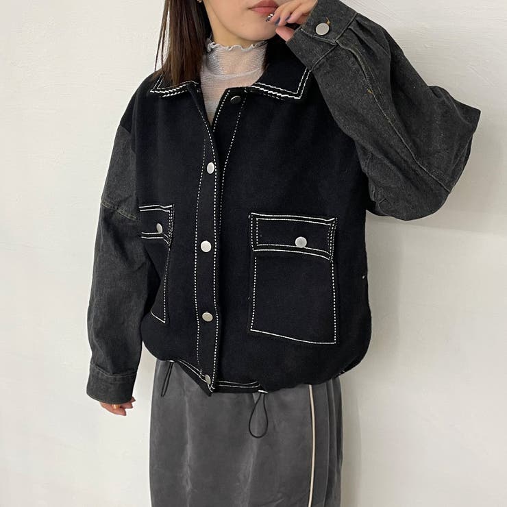 ブラック | 袖デニムジャケット | non-hedge 