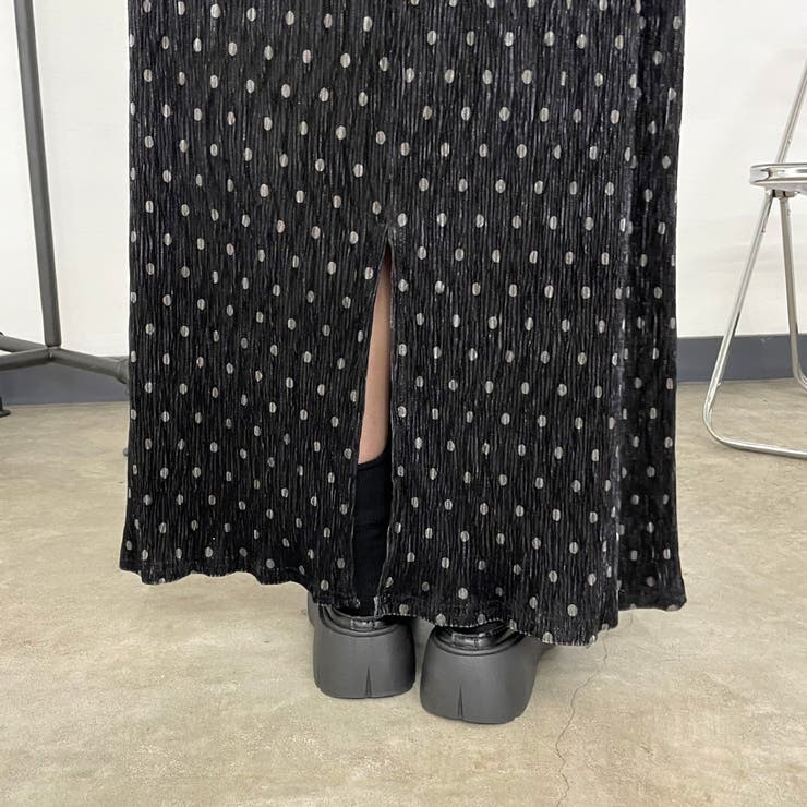 ベロアドットIラインスカート[品番：NHGW0006066]｜non-hedge