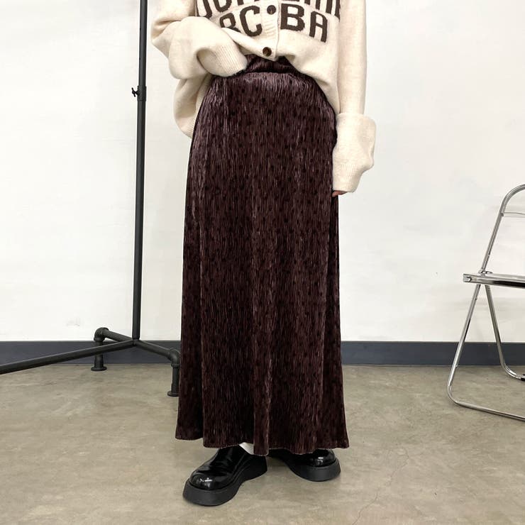 ベロアドットIラインスカート[品番：NHGW0006066]｜non-hedge