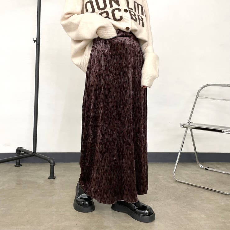 ベロアドットIラインスカート[品番：NHGW0006066]｜non-hedge