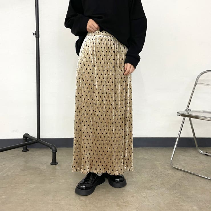 ☦︎︎ (1月上旬発送)専用ページ ベロアドットIラインスカート[品番：NHGW0006066]｜non-hedge