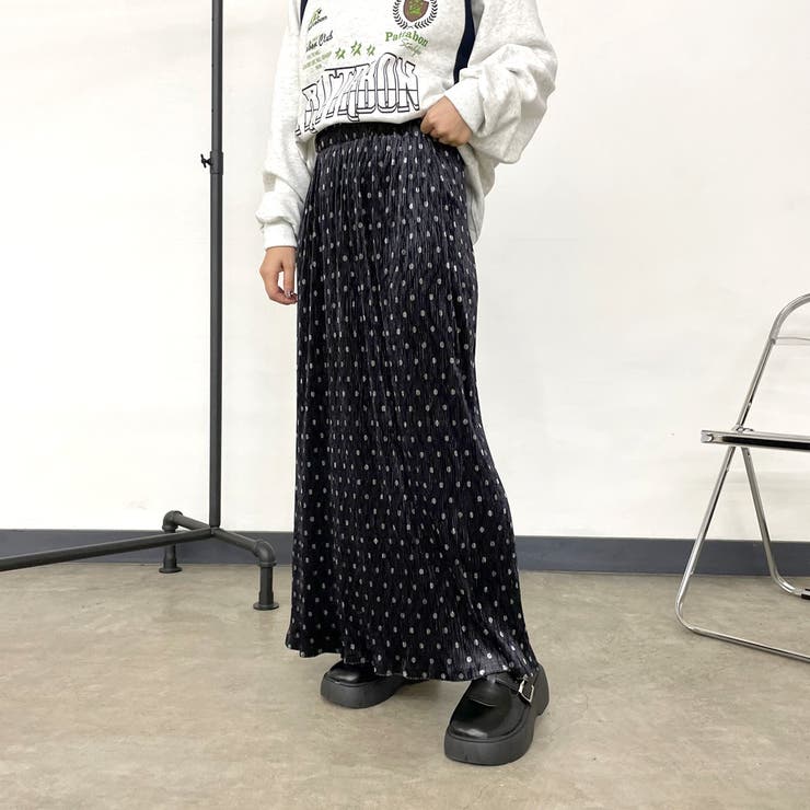ベロアドットIラインスカート[品番：NHGW0006066]｜non-hedge