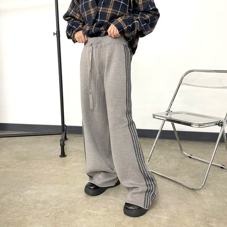 ラインニットワイドパンツ | non-hedge  | 詳細画像4 