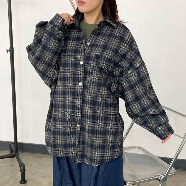 ブルー | チェックビッグシャツ | non-hedge 