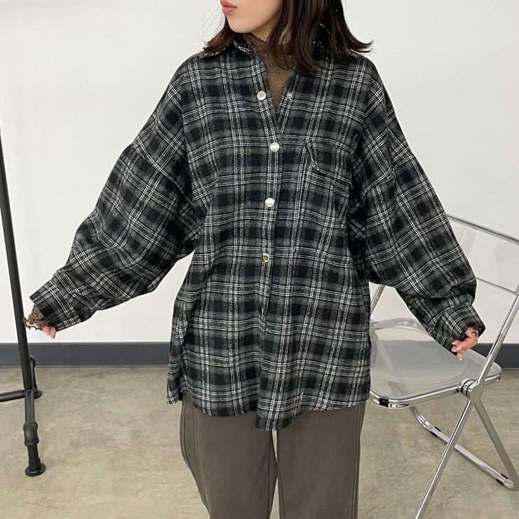 ブラック | チェックビッグシャツ | non-hedge 