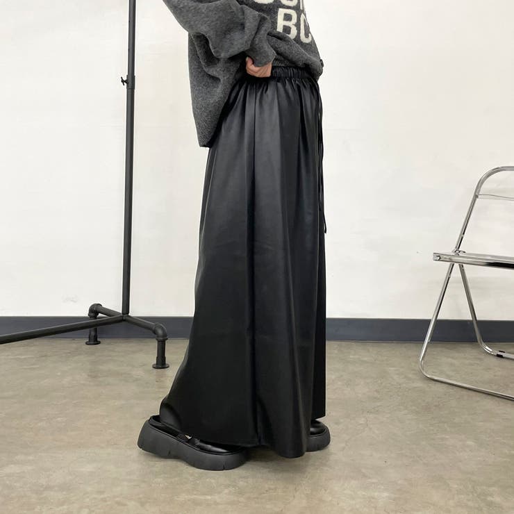 合成皮革フレアスカート | non-hedge  | 詳細画像12 