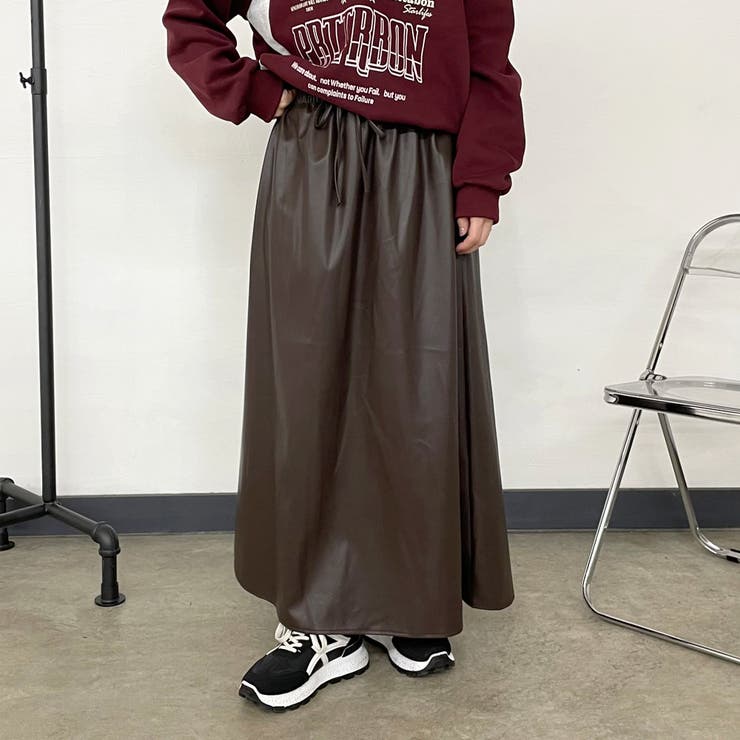 合成皮革フレアスカート | non-hedge  | 詳細画像1 