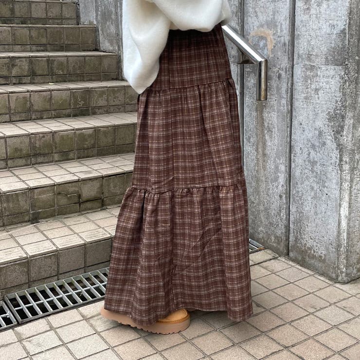 チェックティアードスカート[品番：NHGW0006133]｜non-hedge