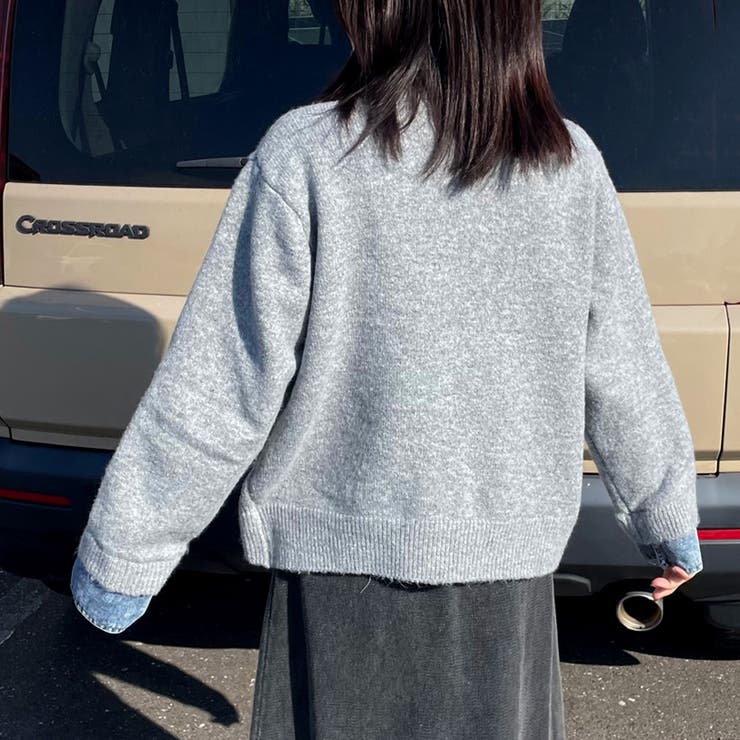 襟付きデニム切替ニットカーディガン | non-hedge  | 詳細画像58 