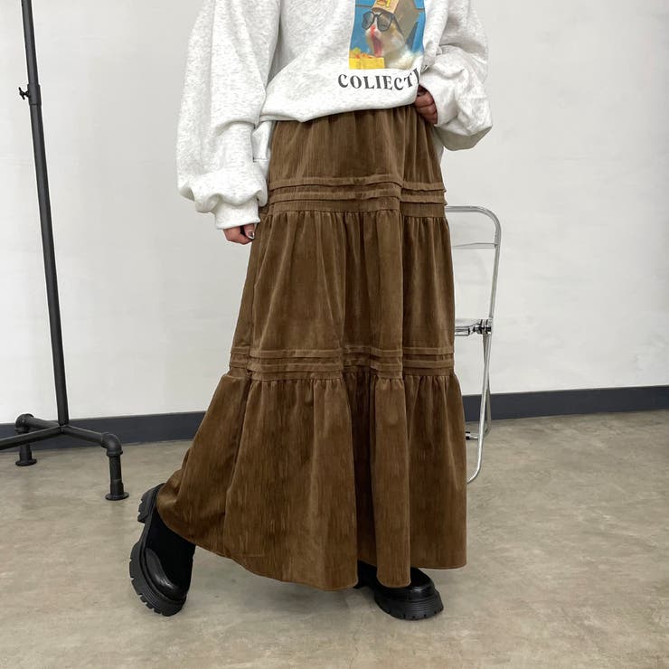ブラウン | コーデュロイティアードスカート | non-hedge 